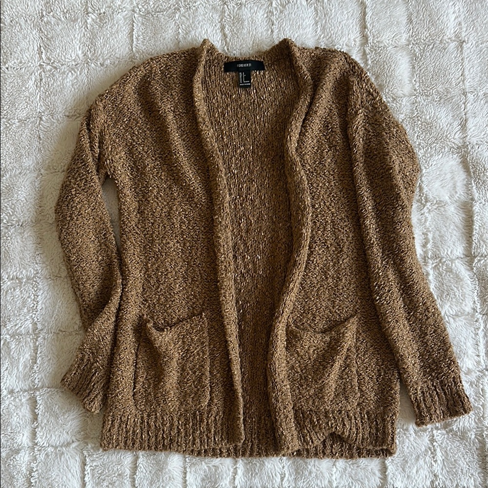 Forever 21 Brown Knit Cardigan
